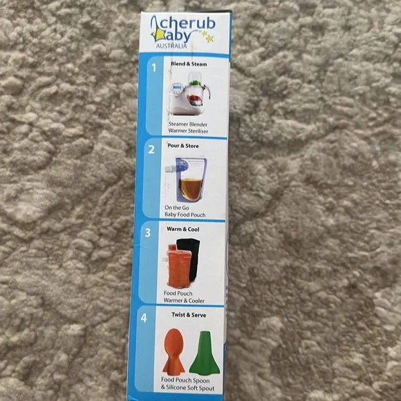 Cherub baby - on the go baby food pouches - pack of 20 - BRAND NEW - Picture 2 of 3